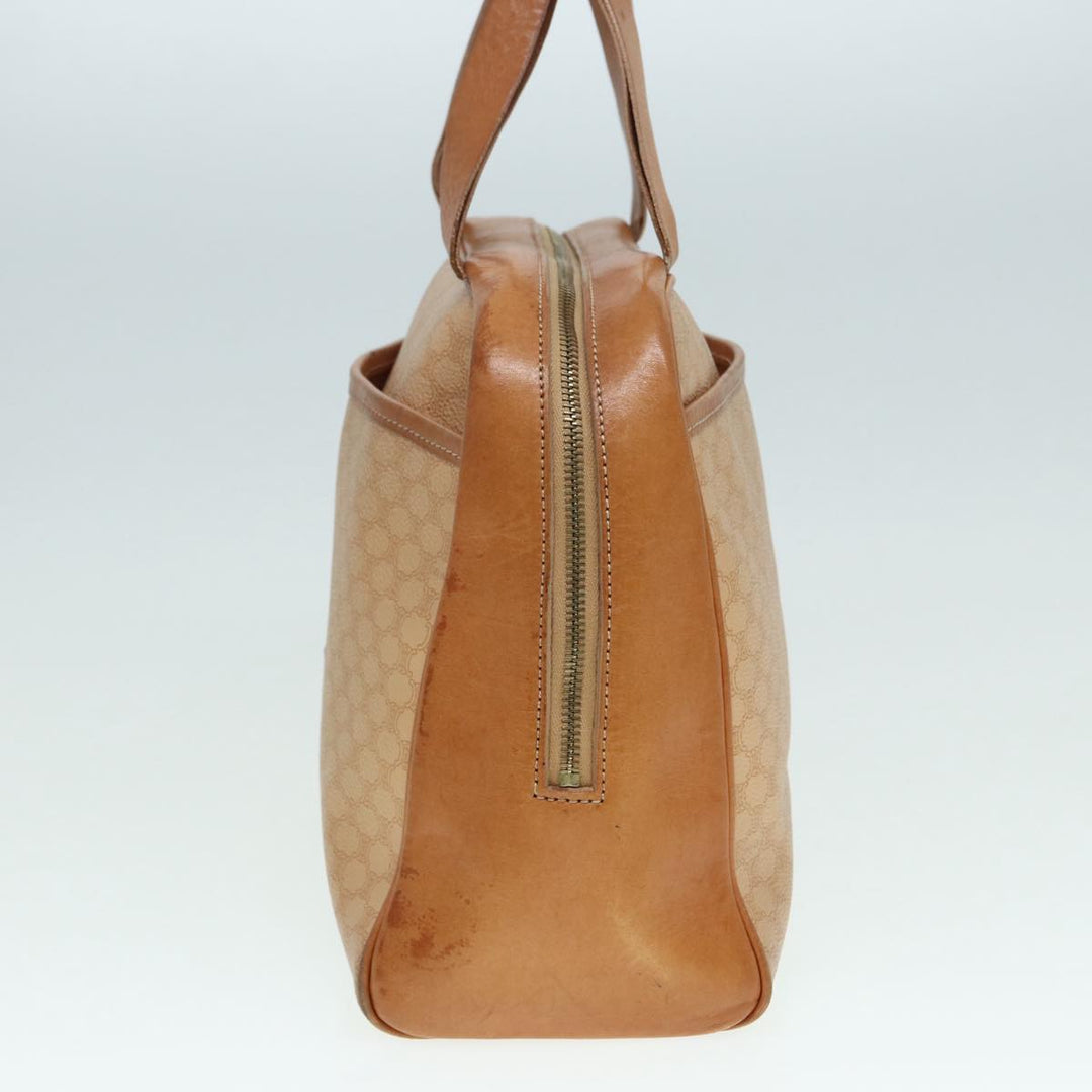 Celine Macadam Canvas Hand Bag PVC Beige Auth 89286