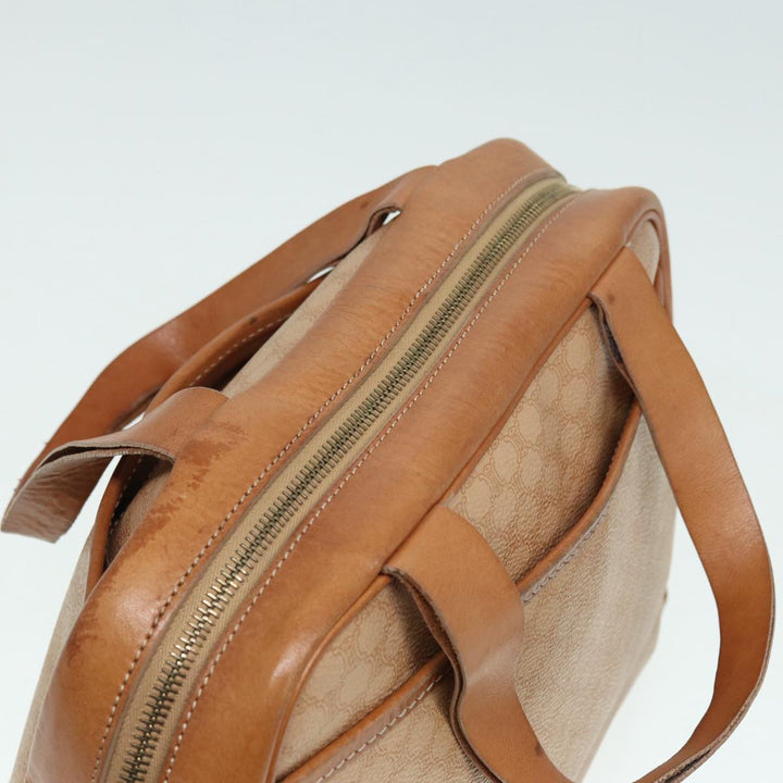 Celine Macadam Canvas Hand Bag PVC Beige Auth 89286