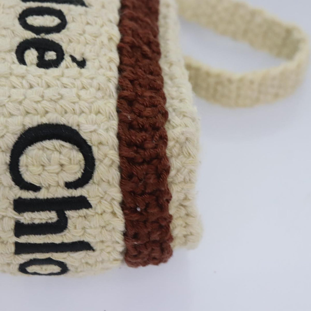 Chloe Hand Bag cotton 2way Beige 89304A