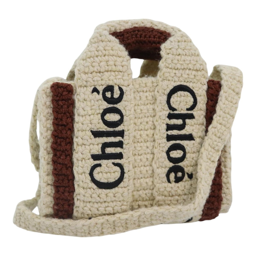 Chloe Hand Bag cotton 2way Beige 89304A