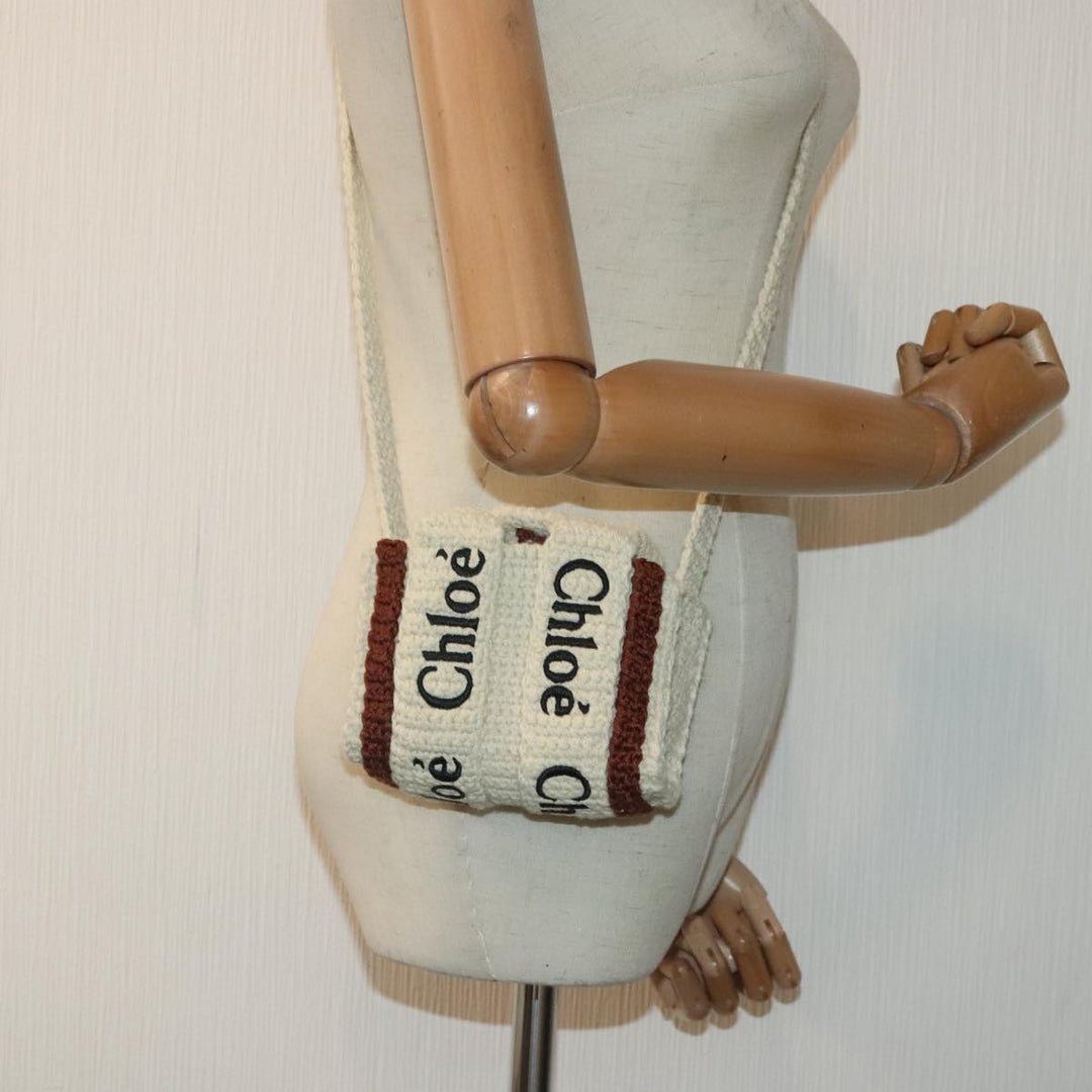Chloe Hand Bag cotton 2way Beige 89304A