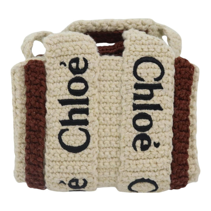 Chloe Hand Bag cotton 2way Beige 89304A