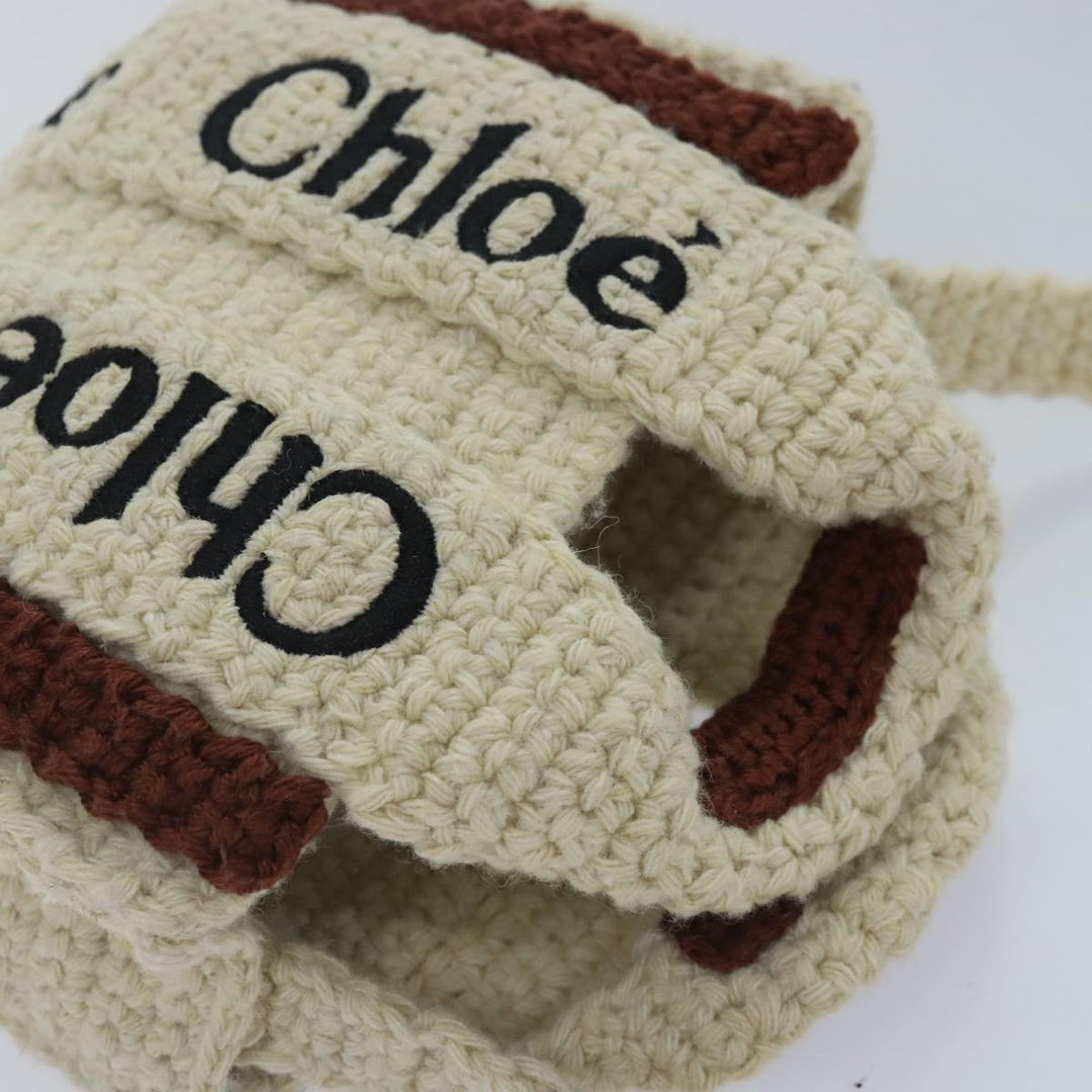 Chloe Hand Bag cotton 2way Beige 89304A