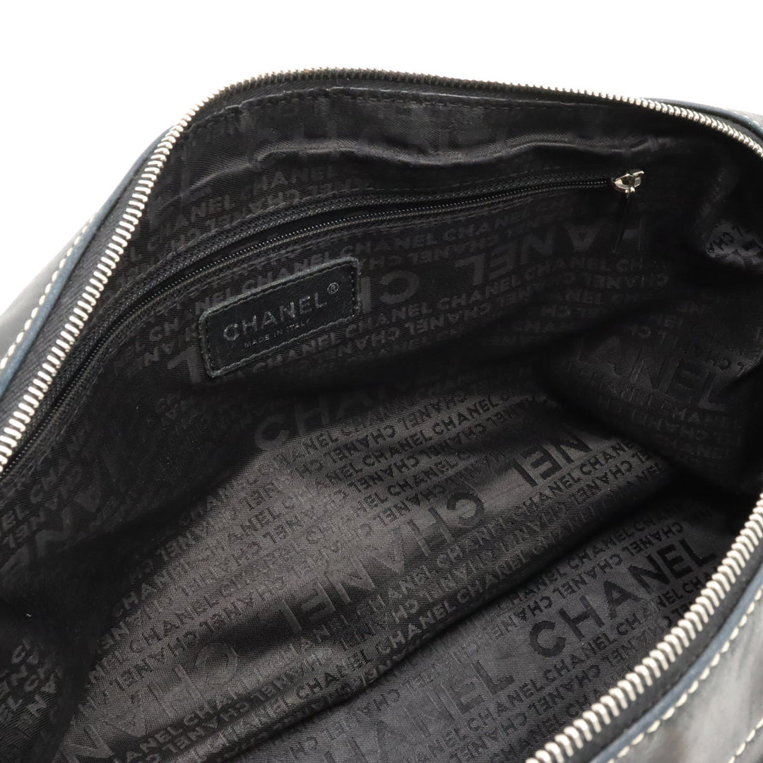 Top Quality Chanel Logo Handbags Mini Boston Cotton Leather Natural Black Black Silver Gold  Blumin