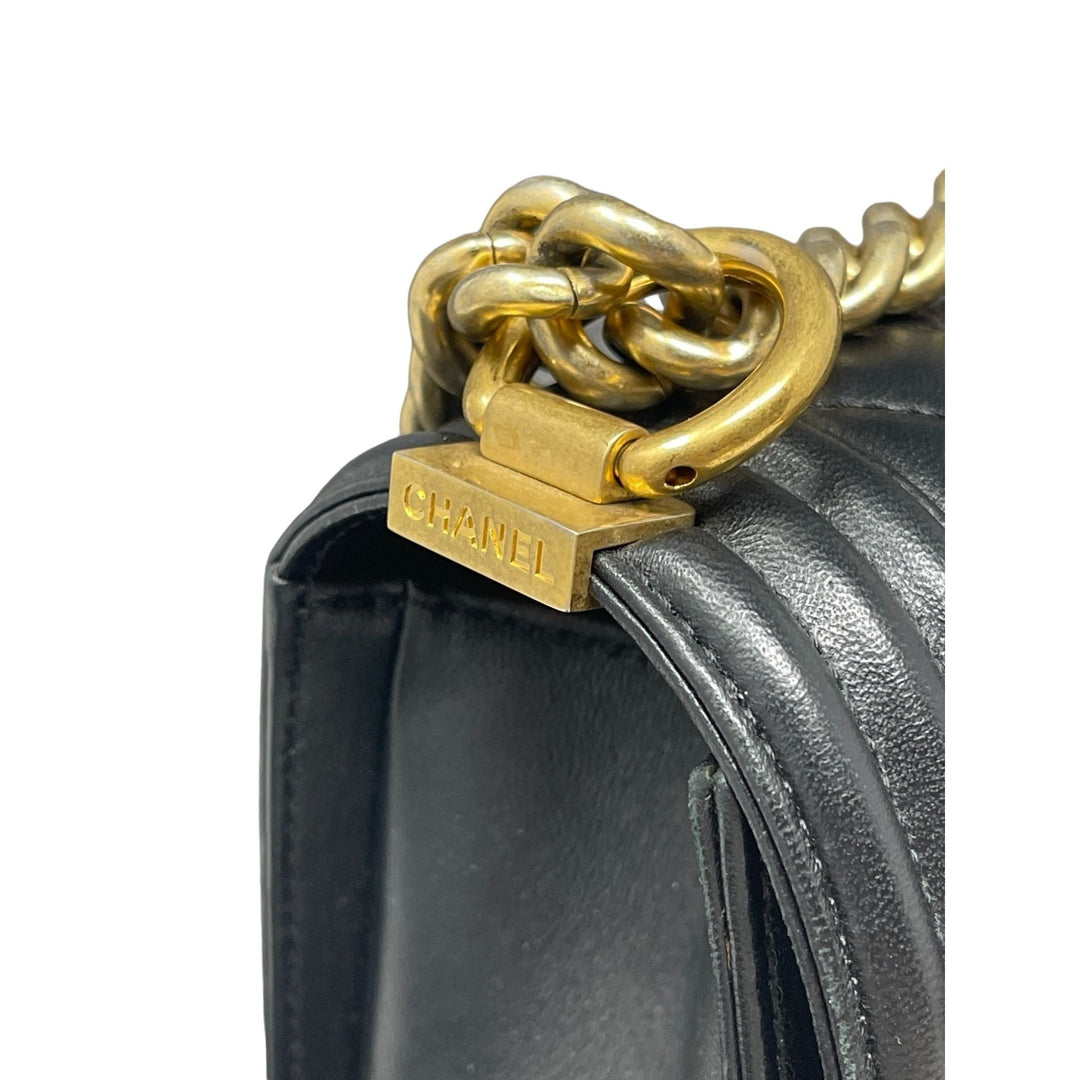 Top Quality Chanel Top Quality Chanel Boy New Bag Quilted Lambskin Old Medium - Black
