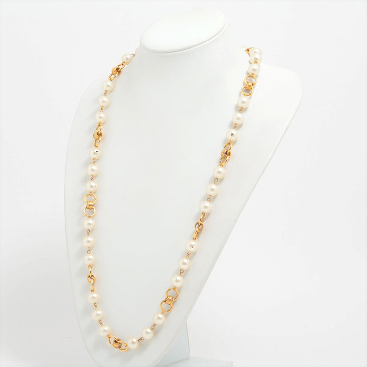 Top Quality Chanel Coco 95A Necklace GP   Pearl Gold
