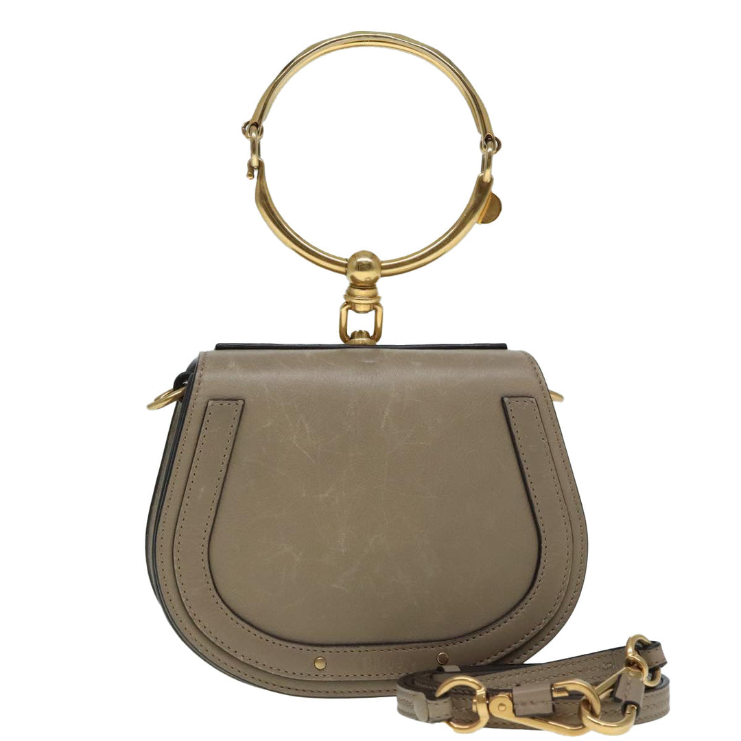 Chloe Nile Hand Bag Leather 2way Brown Gold 89735