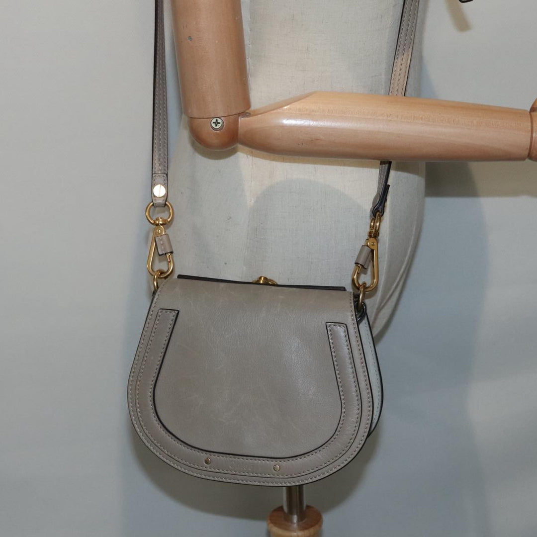 Chloe Nile Hand Bag Leather 2way Brown Gold 89735