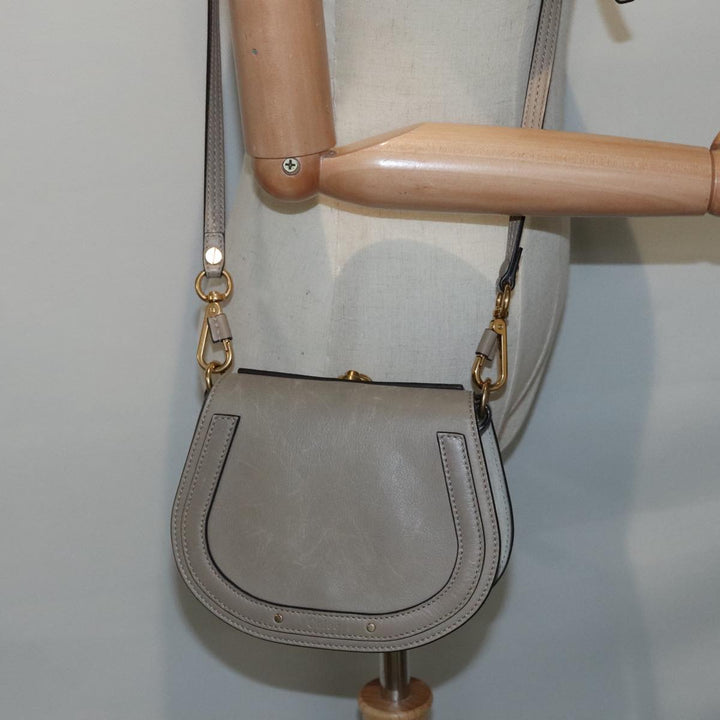 Chloe Nile Hand Bag Leather 2way Brown Gold 89735
