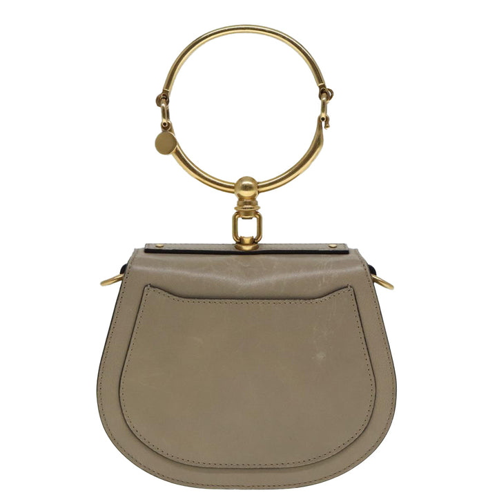Chloe Nile Hand Bag Leather 2way Brown Gold 89735