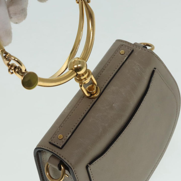Chloe Nile Hand Bag Leather 2way Brown Gold 89735