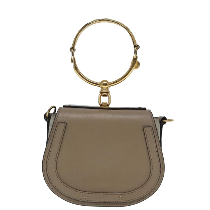 Chloe Nile Hand Bag Leather 2way Brown Gold 89736