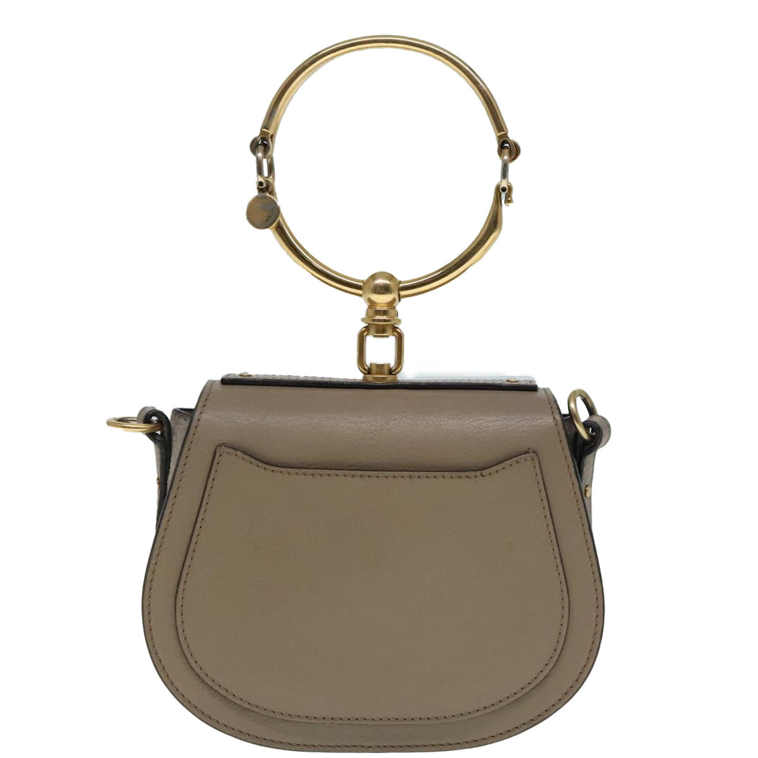 Chloe Nile Hand Bag Leather 2way Brown Gold 89736