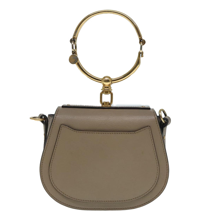 Chloe Nile Hand Bag Leather 2way Brown Gold 89736