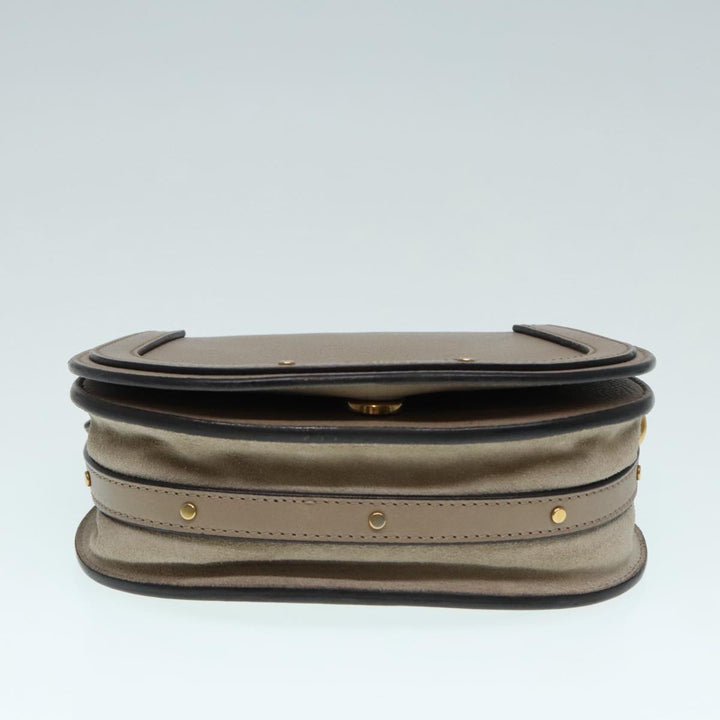 Chloe Nile Hand Bag Leather 2way Brown Gold 89736