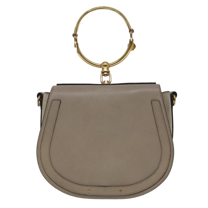 Chloe Nile Hand Bag Leather 2way Brown Gold 89737