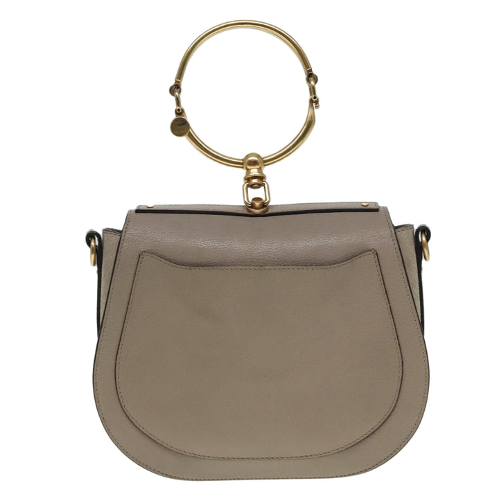 Chloe Nile Hand Bag Leather 2way Brown Gold 89737
