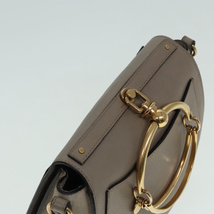 Chloe Nile Hand Bag Leather 2way Brown Gold 89737