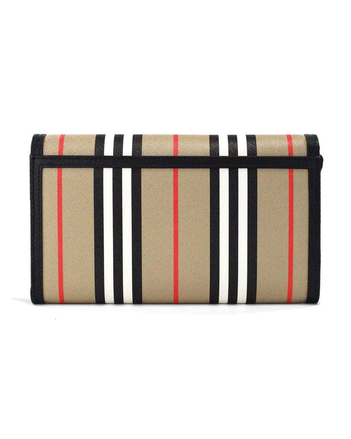 Burberry Hannah Icon Stripe Archive Black Wallet Crossbody Bag