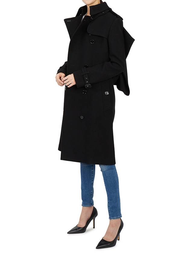 Burberry WoMen's Panel Detail Cashmere Wool Blend Trench Coat Black
