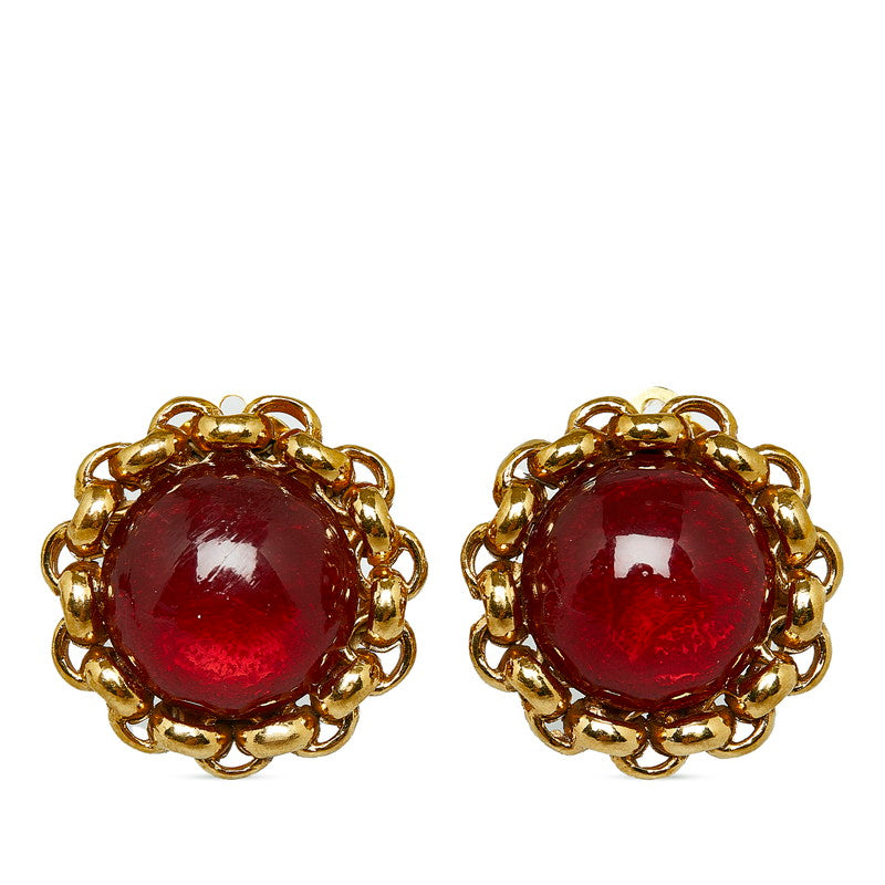 Top Quality Chanel Rhinestone Cocomark Earring Gold Red Gold  Chanel