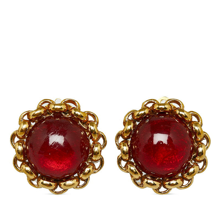 Top Quality Chanel Rhinestone Cocomark Earring Gold Red Gold  Chanel