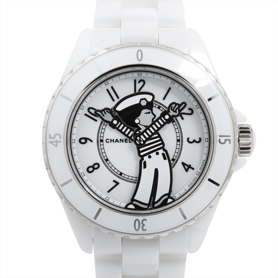 Top Quality Chanel Mademoiselle J12 Lapauza H7481 SSCE AT White