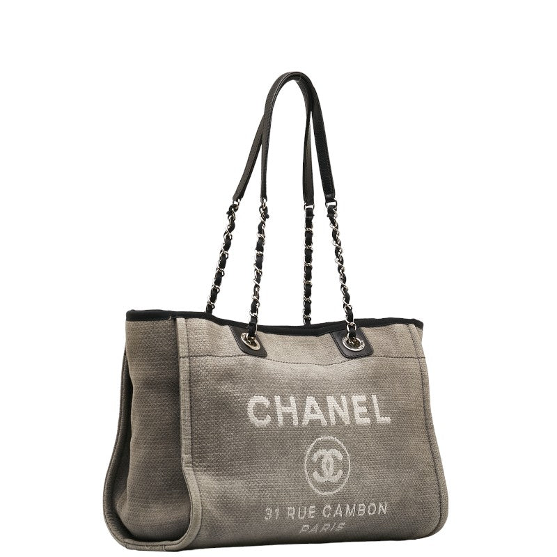 Top Quality Chanel DOVILLE MEDIUM Tote MM SHOLDER BAG TORTE BAG GREY BLACK CANVES LEADER LADY Top Quality Chanel CHANEL
