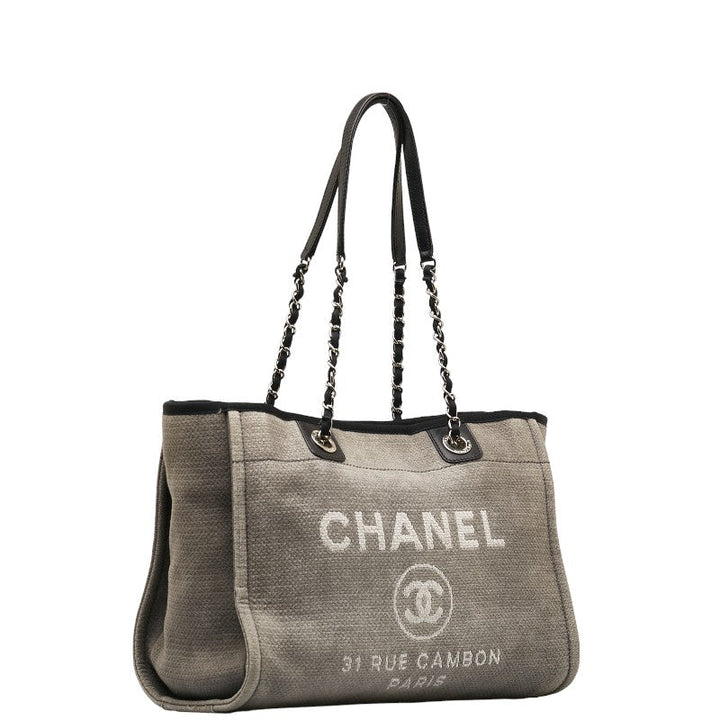 Top Quality Chanel DOVILLE MEDIUM Tote MM SHOLDER BAG TORTE BAG GREY BLACK CANVES LEADER LADY Top Quality Chanel CHANEL