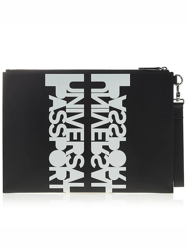 Burberry Universal Passport Leather Clutch Bag Black