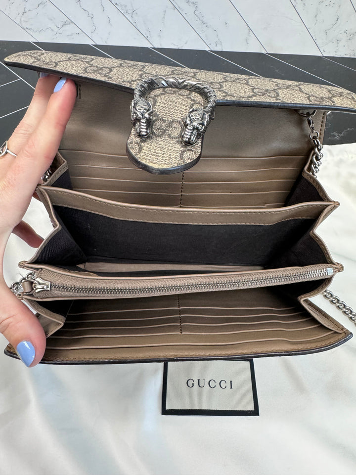 Gucci Supreme Dionysus Wallet on a Chain Crossbody Bag
