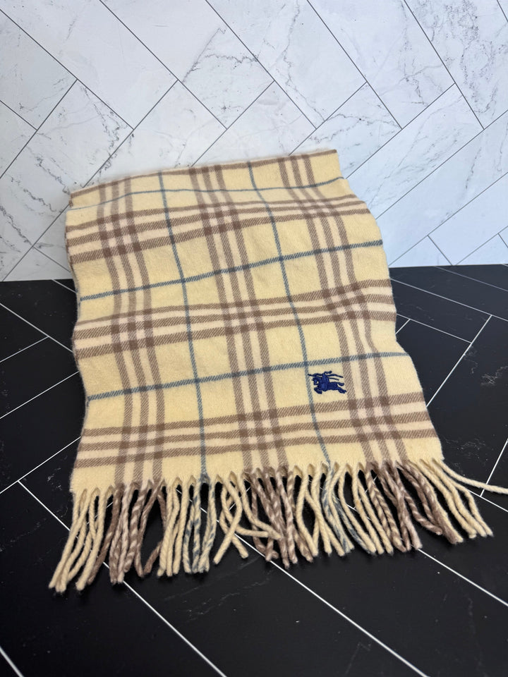 Burberry Cream Novacheck Lambswool Scarf