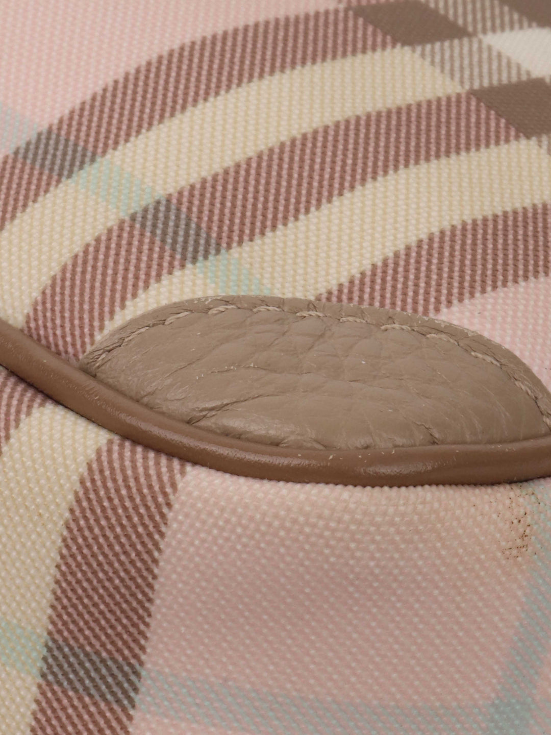 Burberry Mini Pastel Pink Check Camera Bag.