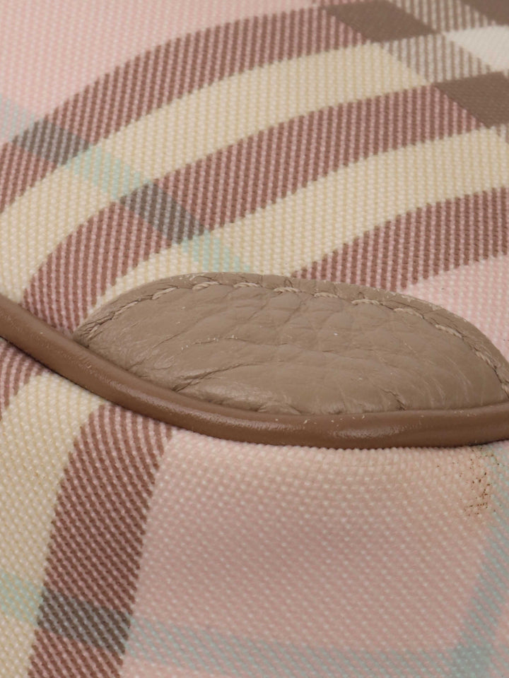 Burberry Mini Pastel Pink Check Camera Bag.