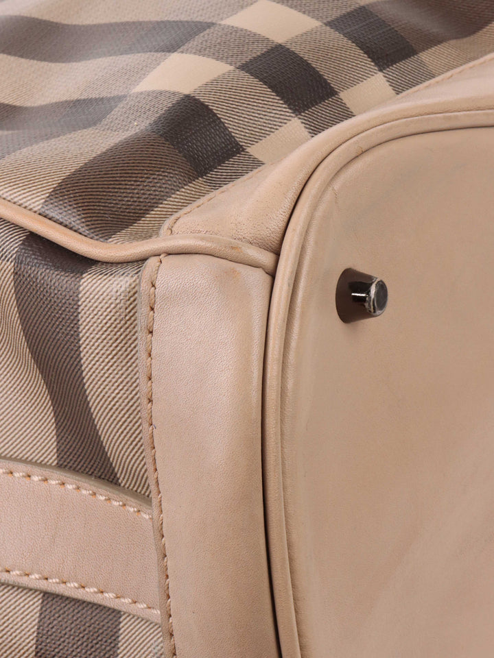 Burberry Checkered Leather Tote.