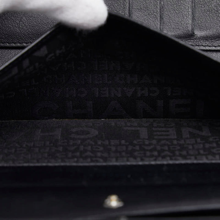 Top Quality Chanel Cocomark Three Folded Wallet Metal Curry Patent Leather  CHANEL