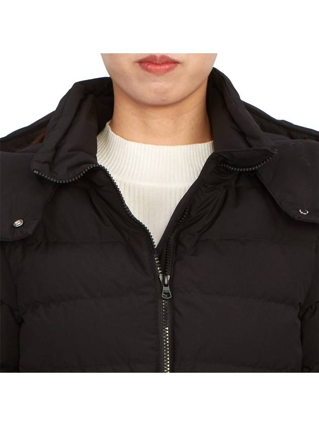 Burberry Logo Buckle Belt Long Hooded Padding Black