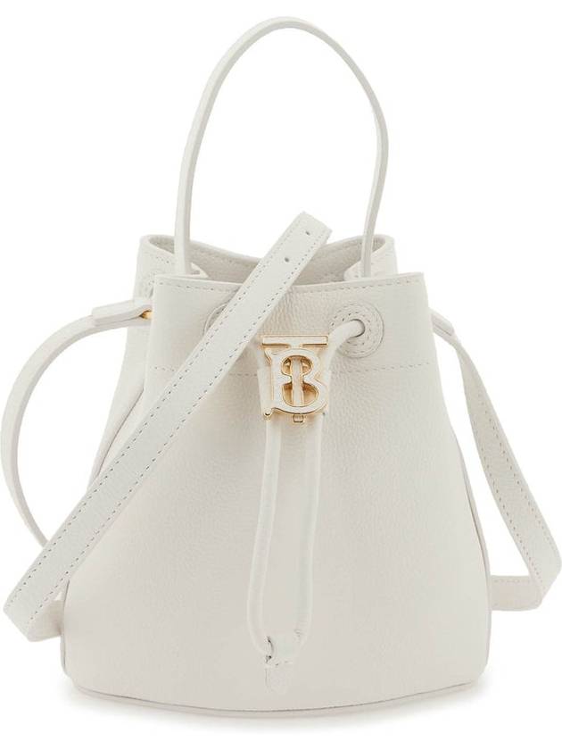 Burberry Mini TB Bucket Bag White