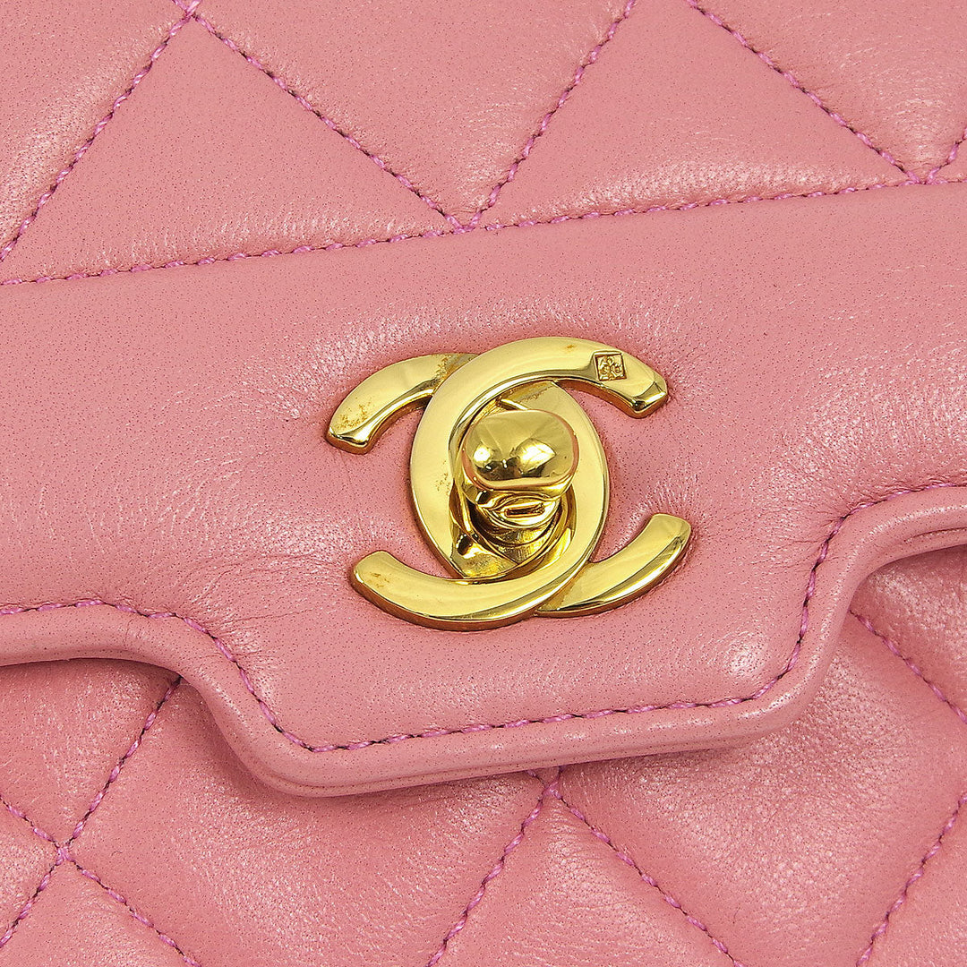 Top Quality Chanel * 1989-1991 Pink Lambskin Border Flap Bag