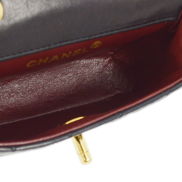 Top Quality Chanel Black Lambskin Straight Flap Chain Shoulder Bag