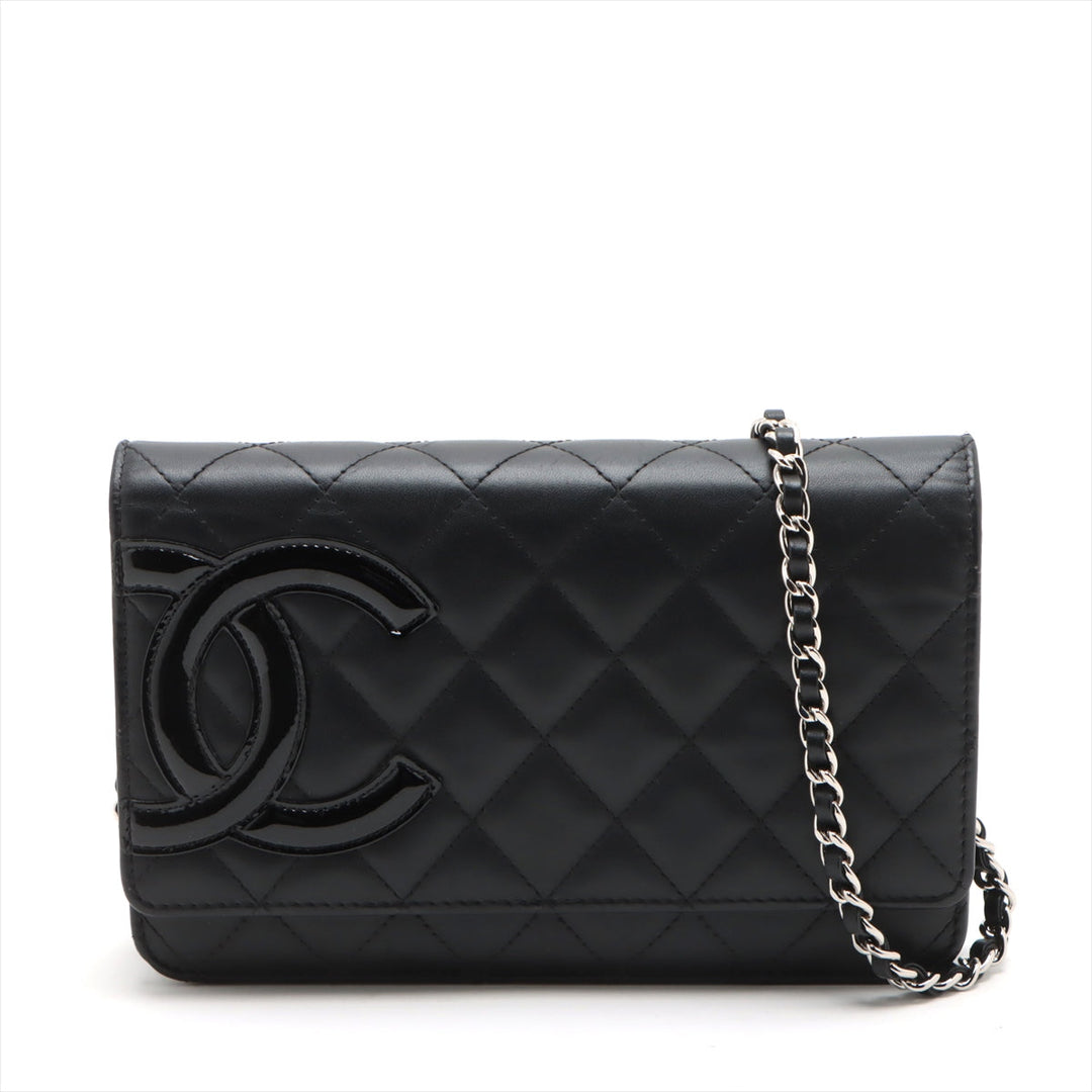 Top Quality Chanel Combon Line  Chain Wallet Black Silver Gold