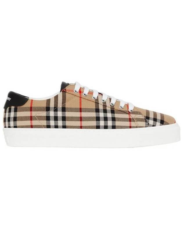 Burberry Men's Vintage Check Leather Low Top Sneakers Archive Beige