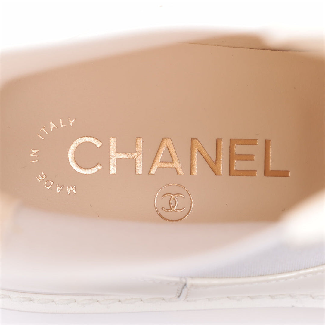 Top Quality Chanel Coco 22C Patent Leather Sidewear 37 1/2  White G38218
