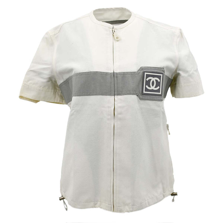 Top Quality Chanel Spring 2001 Sport Line Zip Up Jacket Ivory #38