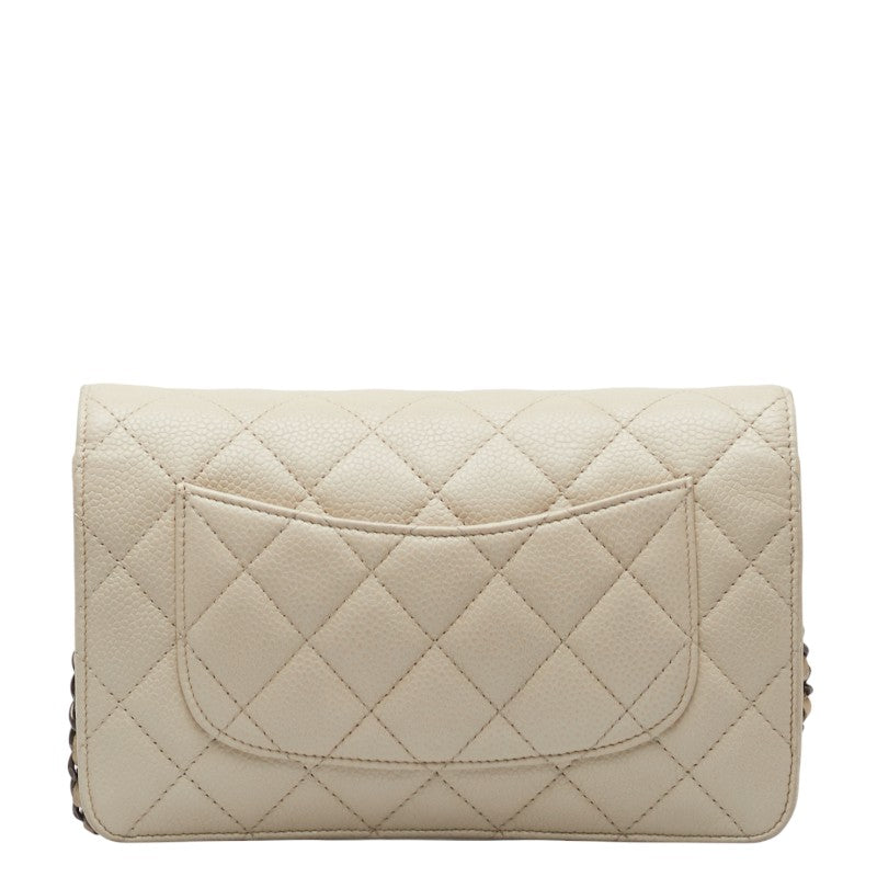Top Quality Chanel Matrasse 2.55 Single Flap Long Wallet Chain Wallet White Caviar S  CHANEL