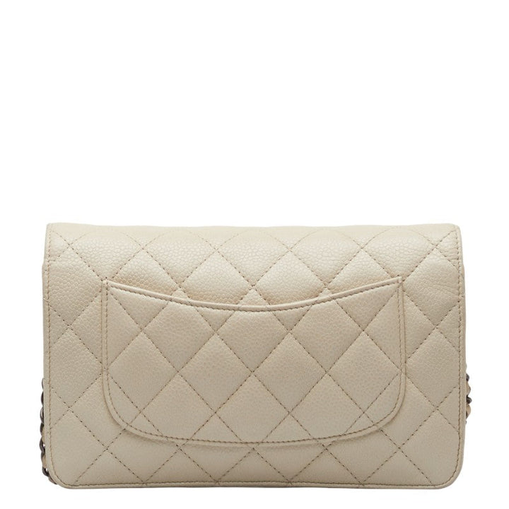 Top Quality Chanel Matrasse 2.55 Single Flap Long Wallet Chain Wallet White Caviar S  CHANEL