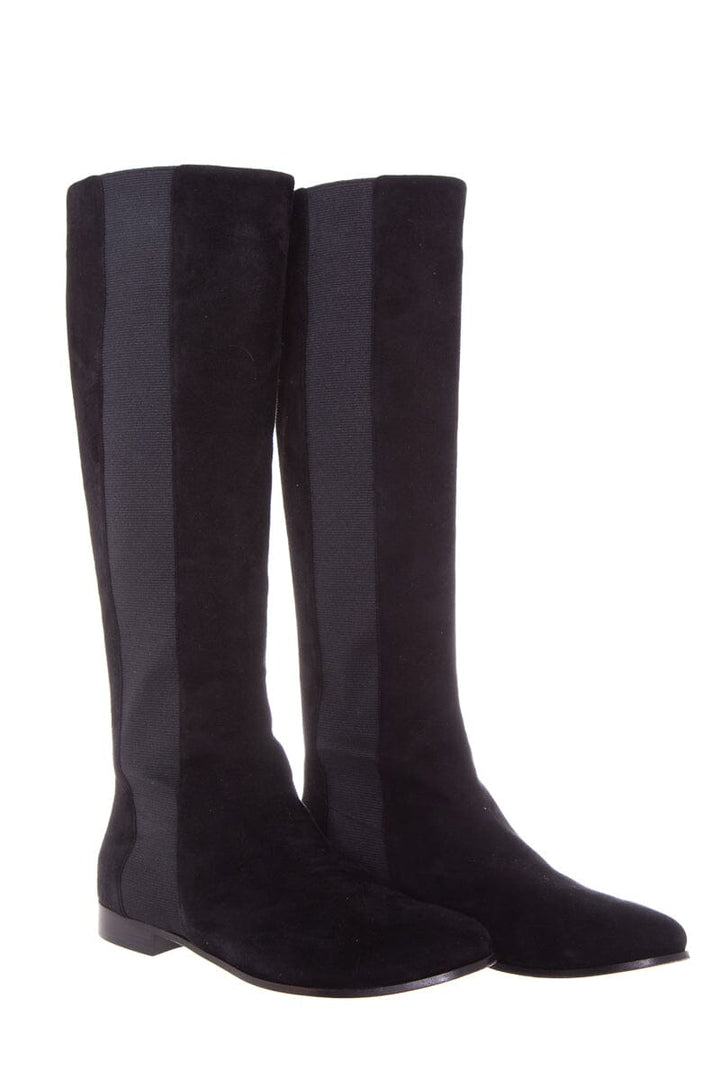Jimmy Choo Faith Flat Black Suede Boots SZ 39