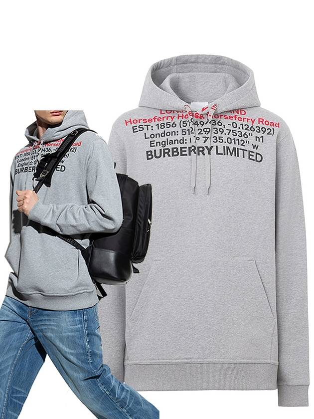 Burberry Location Cotton Hoodie Grey