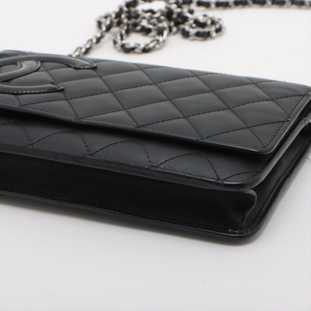 Top Quality Chanel Combon Line  Chain Wallet Black Silver Gold