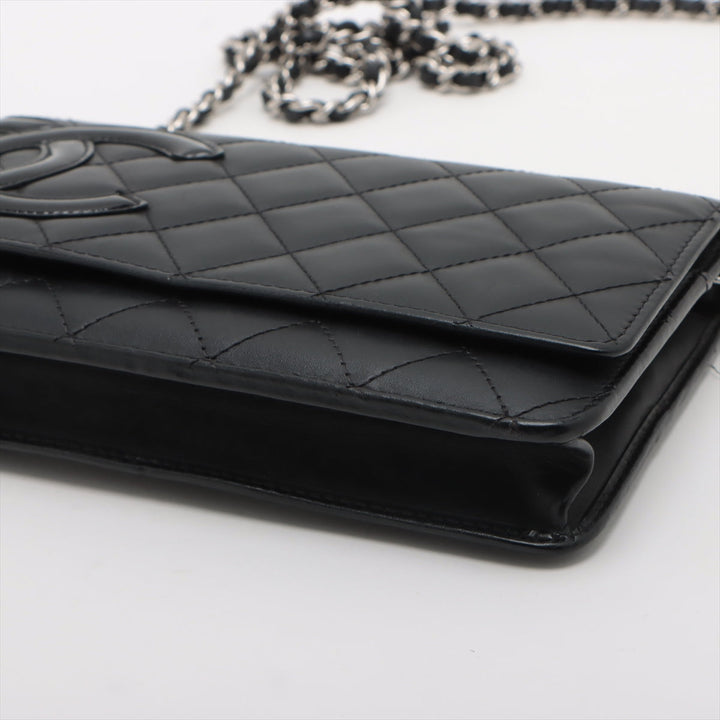 Top Quality Chanel Combon Line  Chain Wallet Black Silver Gold